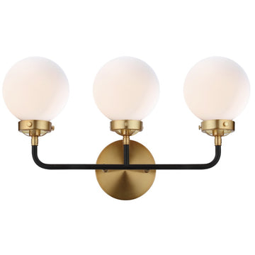 Caleb Brass Vanity Wall Sconce Frosted - JONATHAN Y